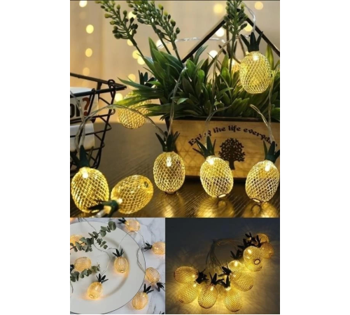 Dekoratif Pilli Pineapple Ananas Pilli Şerit Led Işık (1 Metre) Dekoratif Pilli Pineapple Ananas Pilli Şerit Led Işık (1 Metre)
