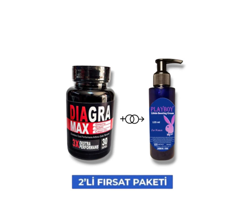 Diagra Max Erkek Performans Geliştirici 30'lu Takviye + Etkili  İstekli Arttırıcı Krem 125 ML
