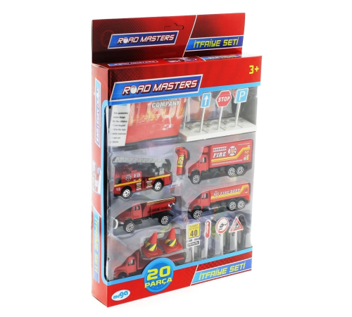 Die Cast Metal 20 Parça İtfaiye Seti - Tankerli