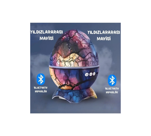 Dinozor Yumurtası Gece Masa Lambası Bluetooth Hoparlör Led Lamba Galaxy Projektör Led Işık