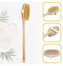 Doğal At Kılı Selülit Karşıtı Sapı Çıkabilen Ahşap Banyo Fırçası