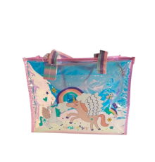 Dream Vest Şeffaf Hologram Unicorn Büyük Omuz Çantası