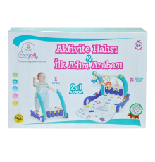 E0633 Aktivite Halısı&İlk Adım Arabası 2IN1 -Mavi ,Birlik