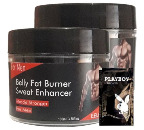 Eelhoe 2li Belly Fat Burner Sweat Enhancer Erkeklere Özel Yağlara Parçalayıcı Kas Şekillendirme Kremi + 1 Hediy.e Jel ASMX2-2:0387