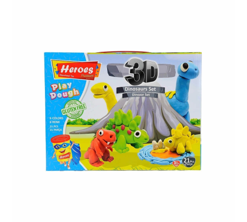ERN-568 Heroes 3D Dinazor Oyun Hamur Seti - Eren Oyuncak ERN-568 Heroes 3D Dinazor Oyun Hamur Seti - Eren Oyuncak