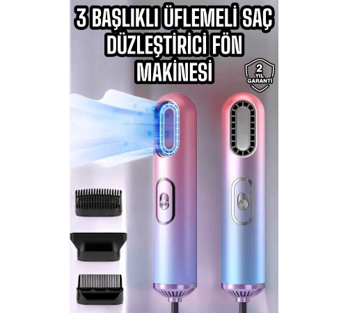 Fön Makinesi Üç Başlıklı Seyahat Tipi Taşınabilir Kablolu Saç Kurutma Makinesi