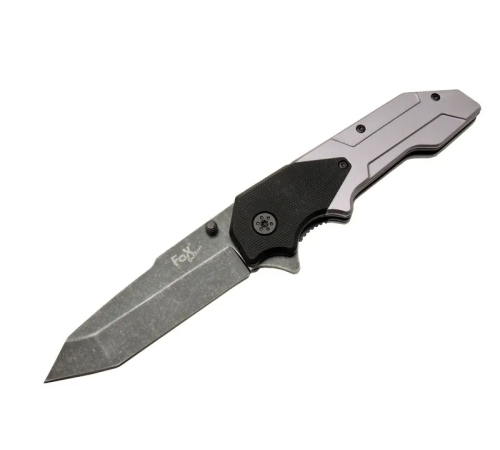 Fox A9 Gri Tanto Kamp Çakı 21cm- Yarı Otomatik, Kemerlikli Fox A9 Gri Tanto Kamp Çakı 21cm- Yarı Otomatik, Kemerlikli