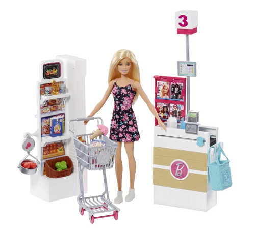 FRP01 Barbie Süpermarkette Oyun Seti FRP01 Barbie Süpermarkette Oyun Seti