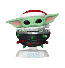 Funko POP Star Wars Holiday Grogu with Santa Hat in Pram
