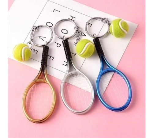 Gerçekçi Tenis Raketi Tasarımlı Şık Anahtarlık Kolye Çanta Süsü Tennis Keychain Gerçekçi Tenis Raketi Tasarımlı Şık Anahtarlık Kolye Çanta Süsü Tennis Keychain