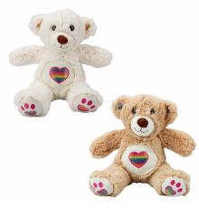 Gökkuşağı Kalpli Peluş Ayı 30 cm.1 Adet Fiyatıdır