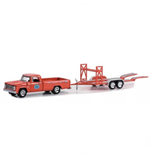 Greenlight 1:64 1967 Dodge D-100 with Tandem Car Trailer