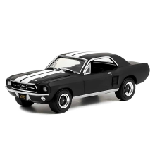 Greenlight 1:64 1967 Ford Mustang Coupe In Black With White Stripes