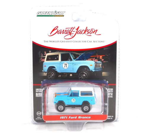 Greenlight 1/64 Barrett-Jackson Series 14- 1971 Ford Bronco 37310-F Greenlight 1/64 Barrett-Jackson Series 14- 1971 Ford Bronco 37310-F
