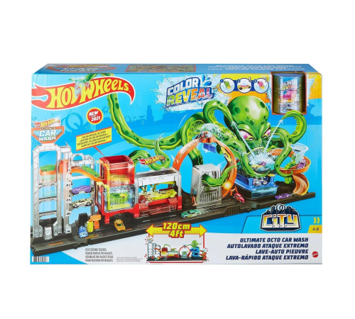 GTT96 Hot Wheels, Dev Ahtapot ile Araba Yıkama Oyun Seti / +4 yaş