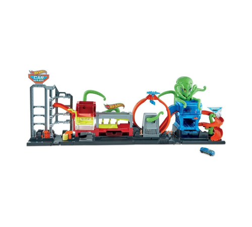 GTT96 Hot Wheels, Dev Ahtapot ile Araba Yıkama Oyun Seti / +4 yaş