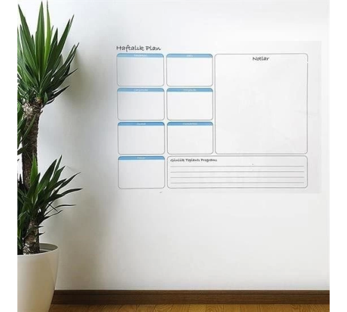 Haftalık Planlayıcı Manyetik Duvar Stickerı Takvim 100 cm x 60 cm Haftalık Planlayıcı Manyetik Duvar Stickerı Takvim 100 cm x 60 cm