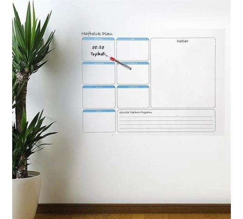 Haftalık Planlayıcı Manyetik Duvar Stickerı Takvim 100 cm x 60 cm Haftalık Planlayıcı Manyetik Duvar Stickerı Takvim 100 cm x 60 cm
