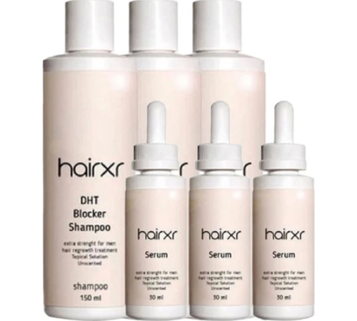 Hairxr 3erli Adet Dhtblocker 150 ml Ölçeğinde Saç Şampuanı ve 30 ml Serum Parlak Sağlam Uzun Güçlü Yeni Saçlar
