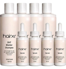 Hairxr Dhtblocker 4X150 ml Ölçeğinde Şampuan ve 4X30 ml Serum Sağlam Güçlü Parlak Yeni Saçlar