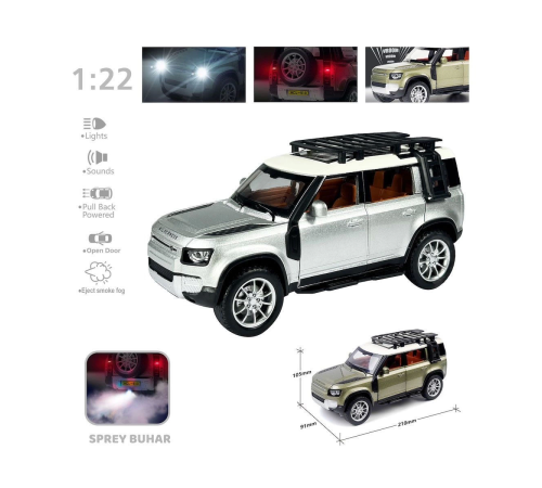 HCL-510A Çek Bırak 1:22 Sesli Ve Işıklı Buharlı DF Metal Jeep