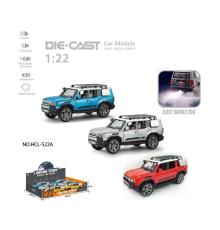 HCL-522A Çek Bırak 1:22 Sesli Ve Işıklı Buharlı Off-Road Metal Jeep