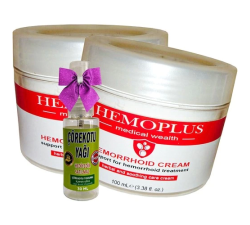 Hemoplus Bakım Kremi 100 ml x 2 adet + Çörek Otu Yağı 30 ml Hemoplus Bakım Kremi 100 ml x 2 adet + Çörek Otu Yağı 30 ml