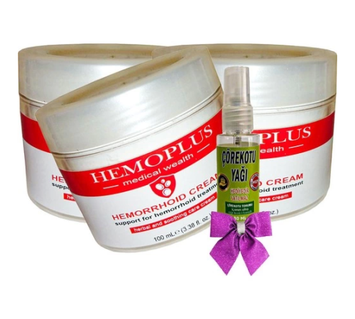 Hemoplus Bakım Kremi 100 ml x 3 adet + Çörek Otu Yağı 30 ml Hemoplus Bakım Kremi 100 ml x 3 adet + Çörek Otu Yağı 30 ml