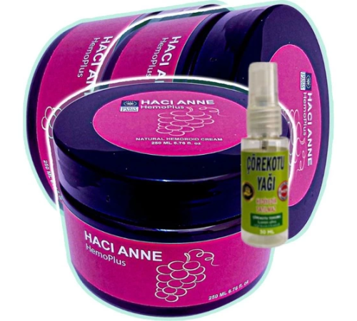 Hemoplus Hacı Anne Bakım Kremi 200 ml x 3 adet + Çörek Otu Yağı 30 ml Hemoplus Hacı Anne Bakım Kremi 200 ml x 3 adet + Çörek Otu Yağı 30 ml