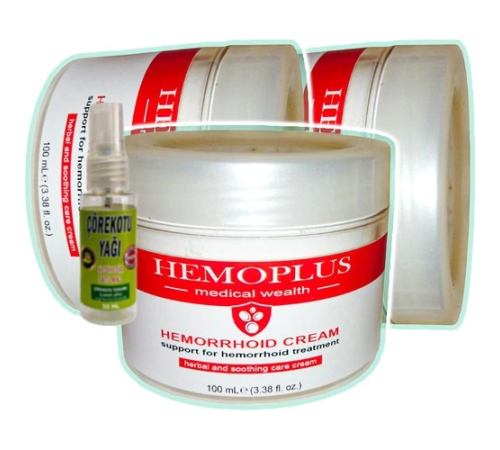 Hemoplus Krem 100 ml x 3 adet + Çörek Otu Yağı 30 ml Hemoplus Krem 100 ml x 3 adet + Çörek Otu Yağı 30 ml