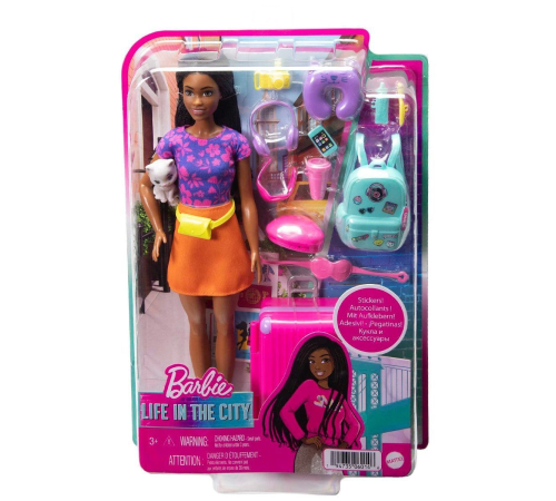 HGX55 Barbie Brooklyn Seyahatte Bebeği ve Aksesuarları HGX55 Barbie Brooklyn Seyahatte Bebeği ve Aksesuarları