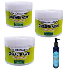 Etkili  Çörek Otu Kremi 100 ml x 3 Adet / Çilekli Vücut Masaj Bakım Yağı 125 ml