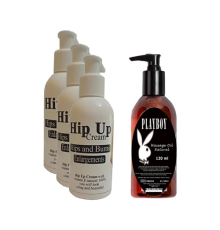 Etkili  Hipup Hip Enlargement Cream Kalça Kaldırma , Vücut Kremi 120 ml 3 Adet+Etkili  Masaj Yağı 120 ml