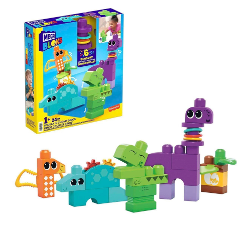 HKN43 Mega Bloks Sesli ve Hareketli Dinozorlar 24 parça +1 yaş