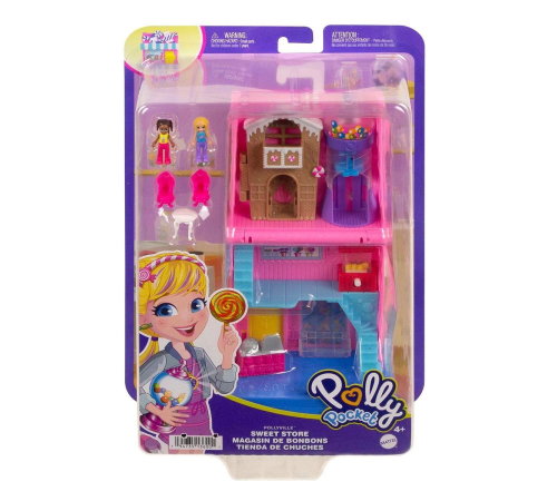 HNB03 Polly Pocket Pollyville Şeker Dükkanı Oyun Seti