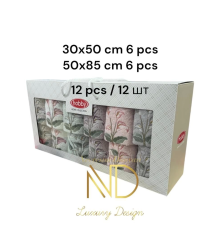 Hobby 6'50x85cm 6'30X50 12'li Nakışlı Havlu Begonia
