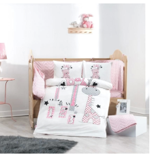 Hobby Buddy Pembe Poplin Bebek Nevresim Takımı