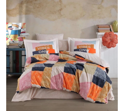 Hobby Çift Kişilik Poplin Nevresim Bermuda Oranj Hobby Çift Kişilik Poplin Nevresim Bermuda Oranj