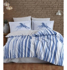 Hobby Çift Kişilik Poplin Nevresim Cascade Lacivert