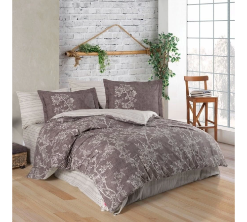 Hobby Çift Kişilik Poplin Nevresim Takımı Dream Kahve