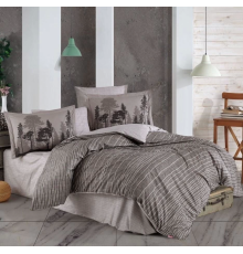 Hobby Çift Kişilik Poplin Nevresim Tully Kahve