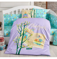 Hobby Dream Clock Lila Poplin Bebek Nevresim Takımı