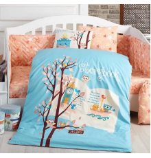 Hobby Dream Clock Mavi Poplin Bebek Nevresim Takımı