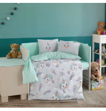 Hobby Mila Gri Poplin Bebek Nevresim Takımı