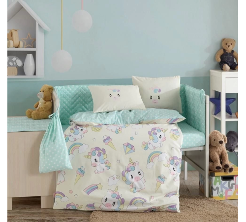 Hobby Mila Krem Poplin Bebek Nevresim Takımı
