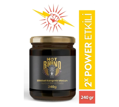 Hot Rhino Erkeklere Özel Bitkisel Karışımlı Performans Artıran Ballı Atom Macun 240 Gr X 4 Adet Hot Rhino Erkeklere Özel Bitkisel Karışımlı Performans Artıran Ballı Atom Macun 240 Gr X 4 Adet