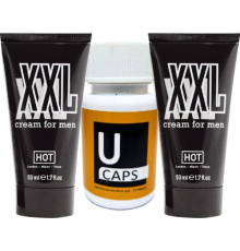 Hotxxl 2 Adet Erkeğe Özel 50 ml Şekillendirici Krem + Yanında Ucaps Erkeklere Aktivasyon Hareketleyici 15LI Kaps