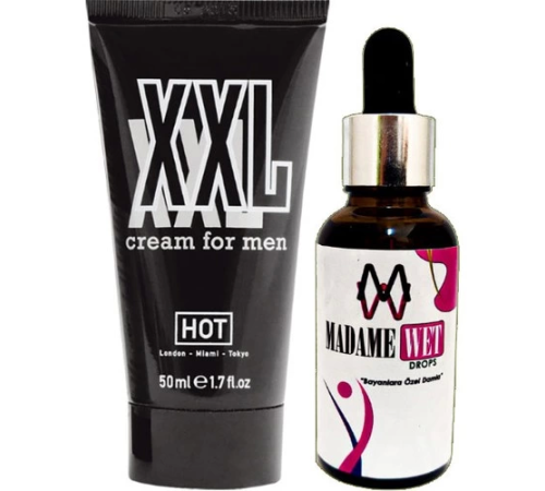 Hotxxl 50 ml Erkeklere Çap Boy Krem + Yanında 1 Şişe Madamewet Kadını Içecek Hotxxl 50 ml Erkeklere Çap Boy Krem + Yanında 1 Şişe Madamewet Kadını Içecek