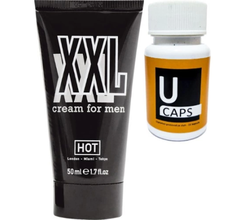 Hotxxl Erkeğe Özel 50 ml Şekillendirici Krem + Yanında Ucaps Booster Erkeklere Canlandırıcı 15LI Kaps PRBG321 Hotxxl Erkeğe Özel 50 ml Şekillendirici Krem + Yanında Ucaps Booster Erkeklere Canlandırıcı 15LI Kaps PRBG321