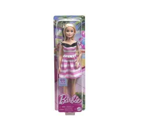 HTH66 Barbie 65.Yıl Özel Pembe Elbiseli Bebek